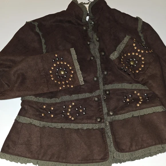 Chic Brown Embellished Women's Jacket - Picture 1 of 3